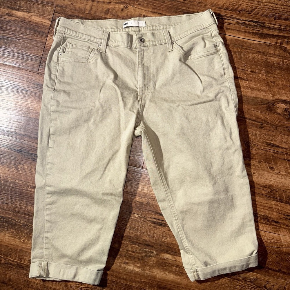 Levi's Khaki Cuffed Capris Denim Pants Women's Size 16